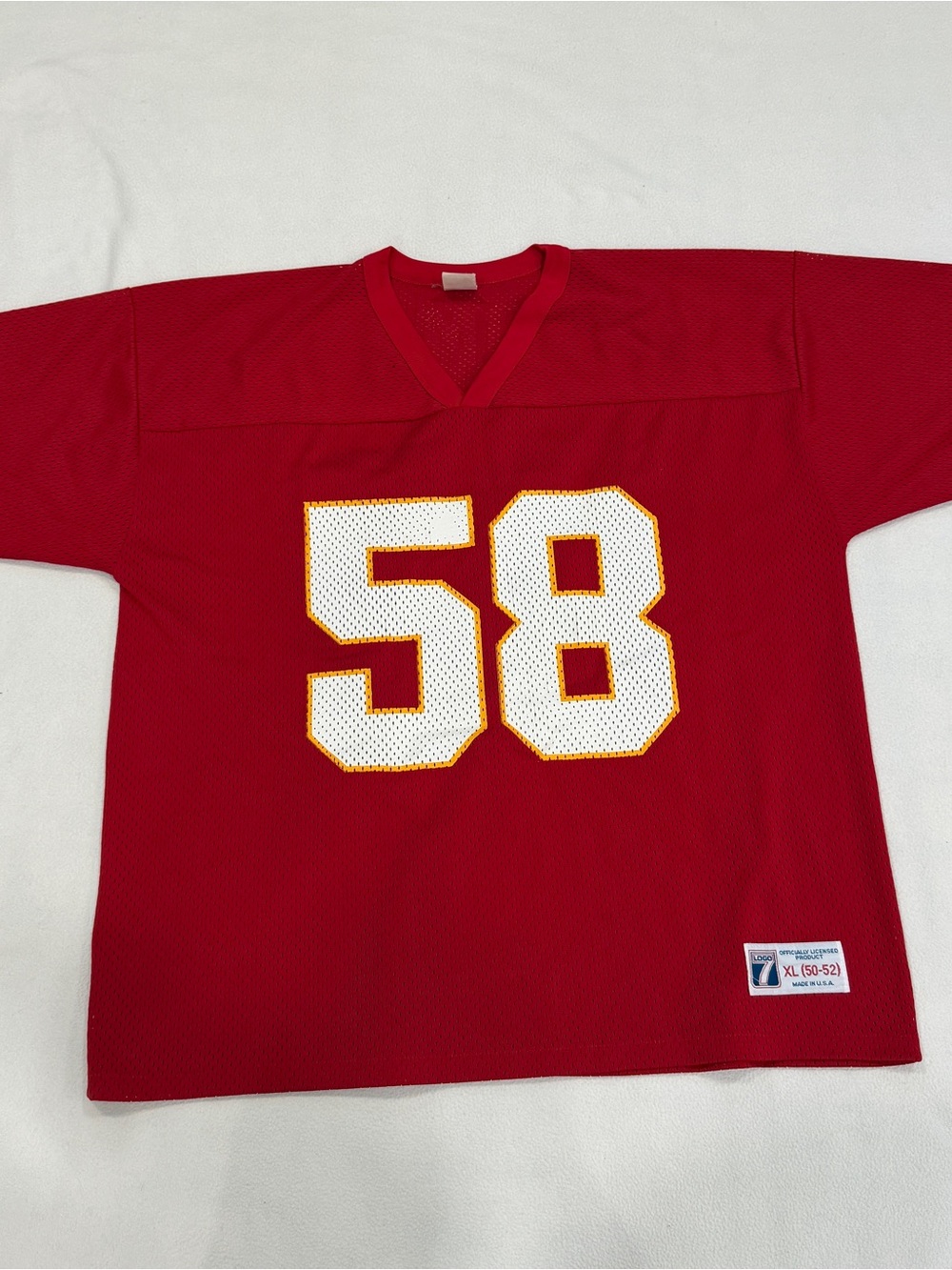 Vtg Logo 7 Thomas #58 Kansas City Chiefs NFL Jersey Shirt 50-52 XL USA